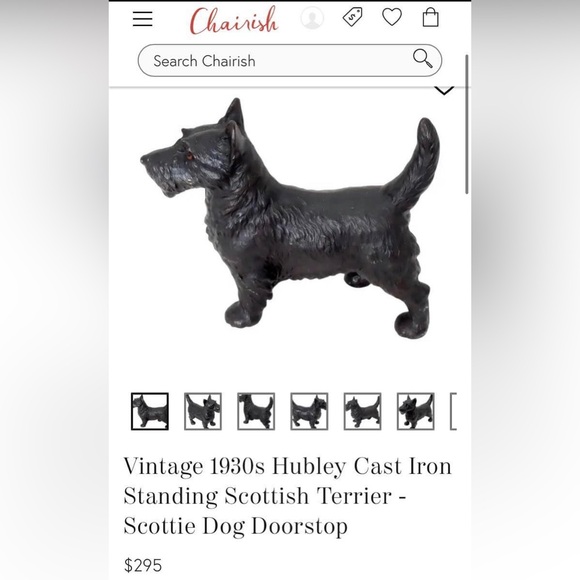 Vintage 1930s Hubley Cast Iron Scottie Irish Terrier Heavy Door Stop Decor - Picture 10 of 10